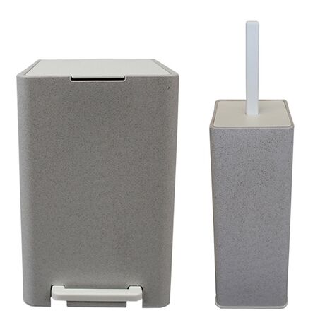 Σετ Κάδος Μπάνιου με Πεντάλ 13.5lt με Εσωτερικό Κάδο 7lt και Πιγκάλ Πλαστικό SOFT CLOSE Πέτρα Ελλάδας