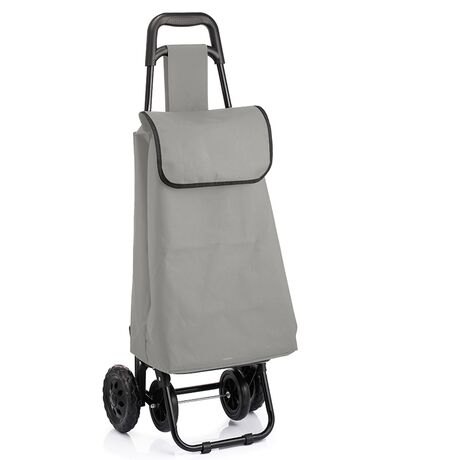 VESTA Καρότσι Λαϊκής 36lt Μεταλλικό 35x48x84cm 2+2 Ρόδες με Σάκο Πολυεστέρα 600D Αντοχής 25kg Γκρι