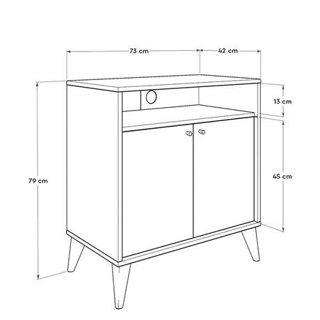 Ντουλάπι Πολυχρηστικό - Έπιπλο Τηλεόρασης - Παπουτσοθήκη 73x42x79cm 20.85kg London 220-DD Λευκό