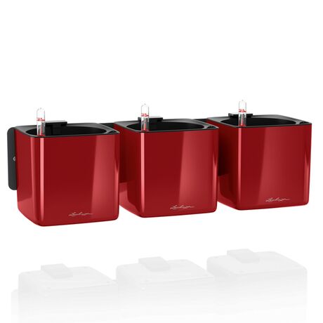 LECHUZA GREEN WALL Glossy Επιτοίχια Γλάστρα 48x6x14cm Αυτοποτιζόμενη 1.9kg με Εσωτερικά Δοχεία ΚΟΚΚΙΝΗ Γερμανίας