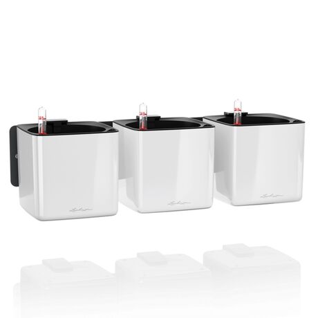 LECHUZA GREEN WALL Glossy Επιτοίχια Γλάστρα 48x6x14cm Αυτοποτιζόμενη 1.9kg με Εσωτερικά Δοχεία ΛΕΥΚΗ Γερμανίας