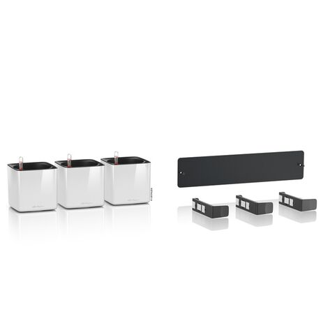 LECHUZA GREEN WALL Glossy Επιτοίχια Γλάστρα 48x6x14cm Αυτοποτιζόμενη 1.9kg με Εσωτερικά Δοχεία ΛΕΥΚΗ Γερμανίας