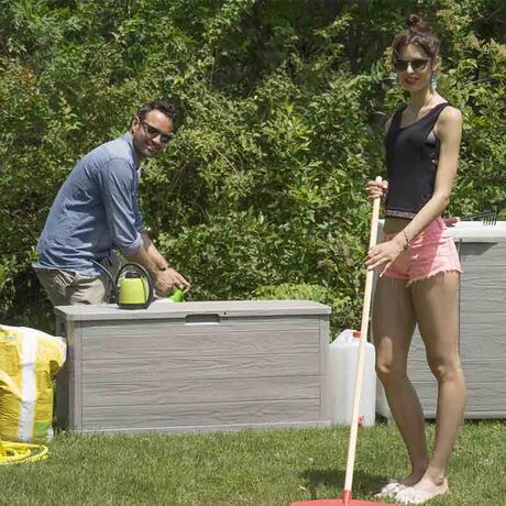 TOOMAX Ιταλίας Πλαστικό Μπαούλο 117x45x56cm 280lt 6.8kg MULTIBOX WOODY'S LINE WARM GREY TUV/GS