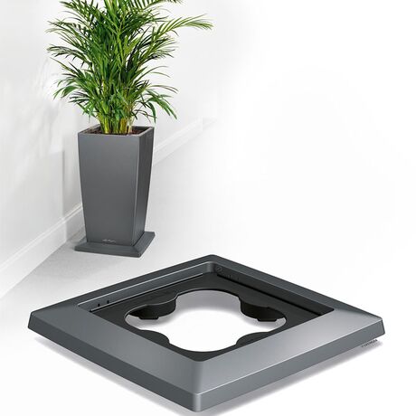 LECHUZA Βάση με Ρόδες Τετράγωνη 41x41x4.5cm για Γλάστρα CUBICO 40 Ανθρακί