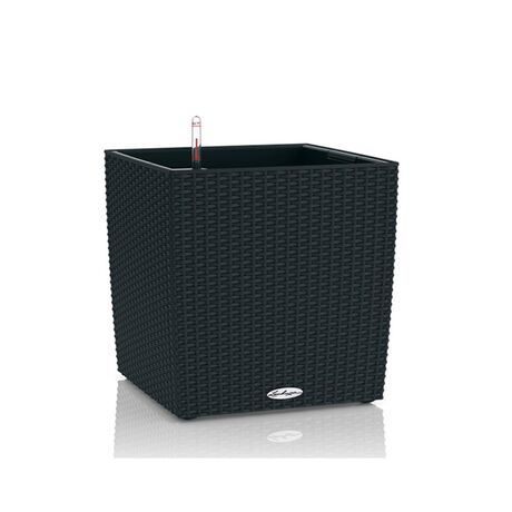 LECHUZA Cube Cottage 40 Επιδαπέδια Γλάστρα 39x39x40cm Αυτοποτιζόμενη με Δοχείο Φύτευσης Μαύρο του Γραφίτη Γερμανίας