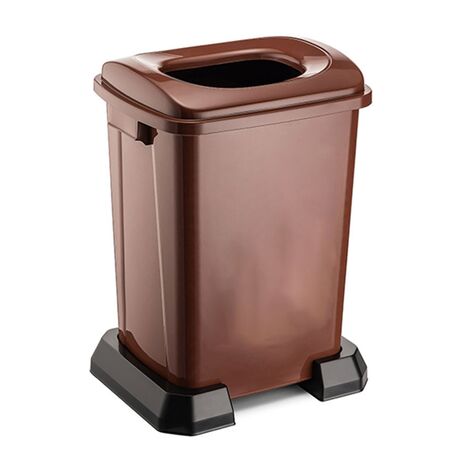 Κάδος Ανακύκλωσης 50lt με Πλαστική Βάση 42.5x35x60cm με Άνοιγμα 23.7x18.7cm στο Καπάκι Πλαστικός 2.07kg Καφέ