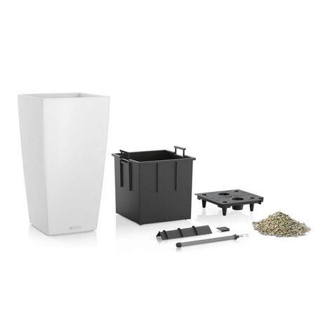 LECHUZA Cubico Color 30 Επιδαπέδια Γλάστρα 29.5x29.5x56.5cm Αυτοποτιζόμενη με Δοχείο Φύτευσης Sand Brown Ματ Γερμανίας