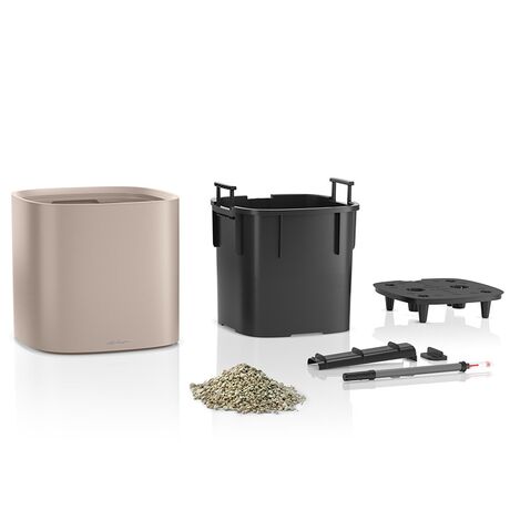 LECHUZA PILA Color Planter Γλάστρα 35.5x35.5x32.5cm ΑΥΤΟΠΟΤΙΖΟΜΕΝΗ με Δοχείο Φύτευσης Coral Red Γερμανίας/German Design Award 2021