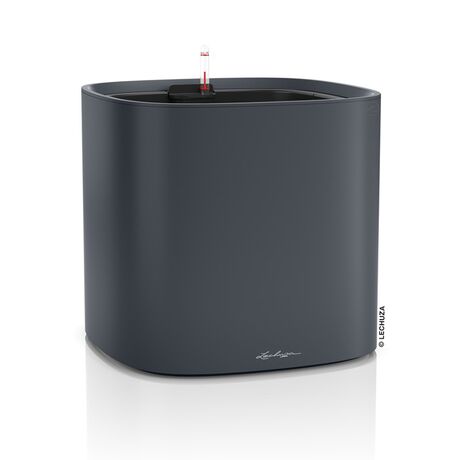 LECHUZA PILA Color Planter Γλάστρα 35.5x35.5x32.5cm ΑΥΤΟΠΟΤΙΖΟΜΕΝΗ με Δοχείο Φύτευσης Slate Grey Γερμανίας/German Design Award 2021