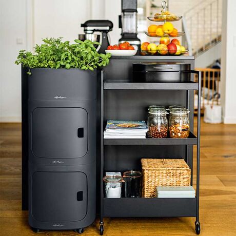 LECHUZA PILA Color Planter Γλάστρα 35.5x35.5x32.5cm ΑΥΤΟΠΟΤΙΖΟΜΕΝΗ με Δοχείο Φύτευσης Light Grey Γερμανίας/German Design Award 2021