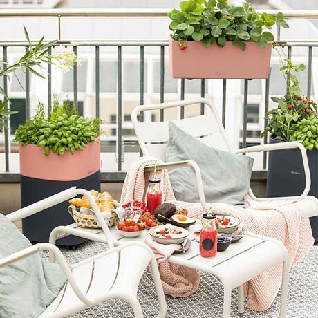 LECHUZA PILA Color Planter Γλάστρα 35.5x35.5x32.5cm ΑΥΤΟΠΟΤΙΖΟΜΕΝΗ με Δοχείο Φύτευσης Slate Grey Γερμανίας/German Design Award 2021