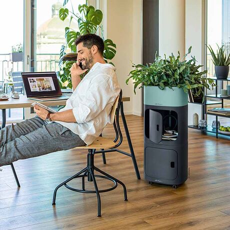 LECHUZA PILA Color Planter Γλάστρα 35.5x35.5x32.5cm ΑΥΤΟΠΟΤΙΖΟΜΕΝΗ με Δοχείο Φύτευσης Light Grey Γερμανίας/German Design Award 2021