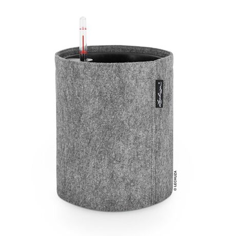 LECHUZA TRENDCOVER Felt 32 Γλάστρα με Φυσική Όψη Τσόχας Ø32x33cm Αυτοποτιζόμενη με Δοχείο Φύτευσης Dark Grey Γερμανίας