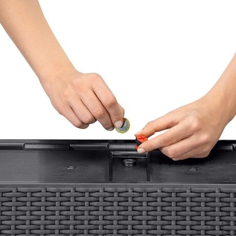 LECHUZA Trio 30 Cottage Ζαρντινιέρα 100x32.5x34.5cm Αυτοποτιζόμενη με 3 Κάδους Φύτευσης Μαύρο του Γραφίτη RATTAN Γερμανίας