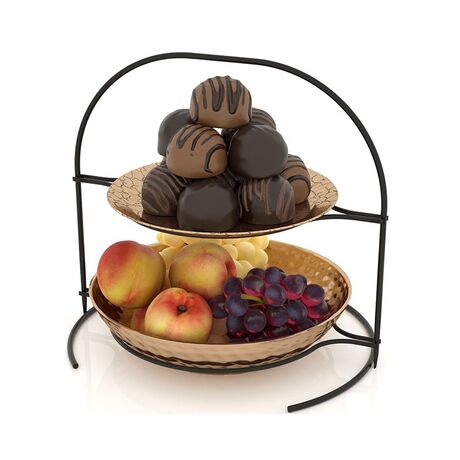 TEKNO-TEL Οργανωτής Πιάτων Ντουλαπιού/Σερβιρίσματος 28x28x25cm Επιχρωμιωμένο Ατσάλι Μαύρος Matt