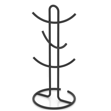 TEKNO-TEL Βάση για 6 Κούπες Επιτραπέζια Ø17x39cm Επιχρωμιωμένο Ατσάλι Μαύρη Matte