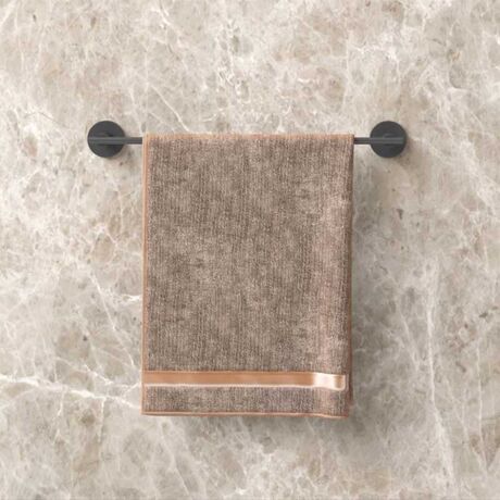 TEKNO-TEL Κρεμάστρα - Ράγα Πετσέτας Μπάνιου 47x6x5cm Αλουμινίου Επιτοίχια με Βίδες Μαύρη Matte