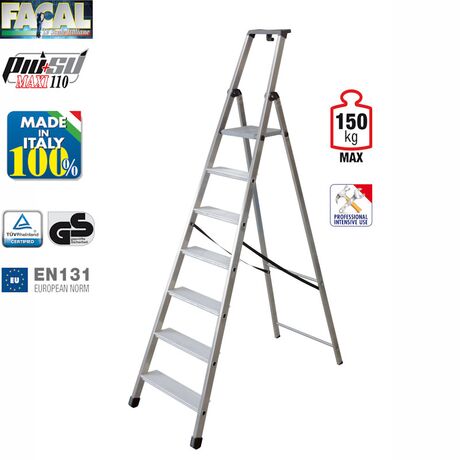 FACAL Ιταλίας Σκάλα Αλουμινίου 6+1 Επαγγελματική ΒΑΡΕΩΣ Τύπου Πάτημα Σκαλοπατιού 11cm Εργαλειοθήκη Ιμάντας Ασφαλείας 8.2kg MAX Αντοχή 150kg EN131 (TUV)FACAL Ιταλίας Σκάλα Αλουμινίου 6+1 Επαγγελματική ΒΑΡΕΩΣ Τύπου Πάτημα Σκαλοπατιού 11cm Εργαλειοθήκη Ιμάντας Ασφαλείας 8.2kg MAX Αντοχή 150kg EN131 (TUV)