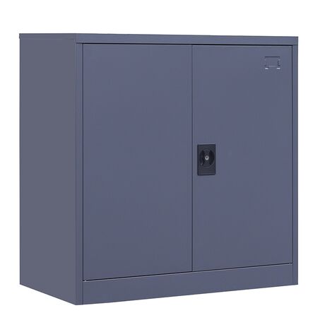 STEELEN Μεταλλική Ντουλάπα 70x40x91cm Πάχους 0.6mm/0.8mm (πάτωμα) Γαλβανιζέ με 2 Ράφια - 3 Αποθηκευτικοί Χώροι ΧΩΡΙΣ ΠΟΔΙΑ Ανθρακί Ματ