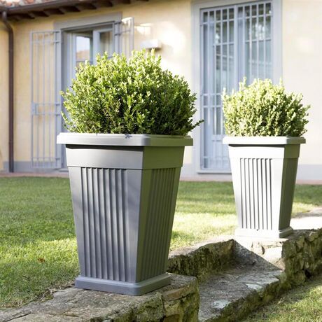 Γλάστρα Βαρέως Τύπου 40x40x59cm Πλαστική 50lt Ανθρακί PIRAMIDE BAMA Ιταλίας