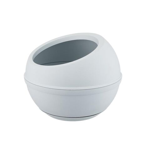 Γλάστρα σε Σχήμα Σφαίρας με Πιάτο Ø40x32cm 23lt Πλαστική Λευκό Πάγου 1.36kg SFERA BAMA Ιταλίας