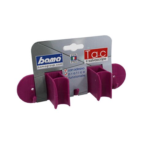 Κρεμάστρα Σκούπας Τοίχου με 3 Γάντζους Πλαστική 20x5x5cm με Βίδες Φούξια BAMA Ιταλίας