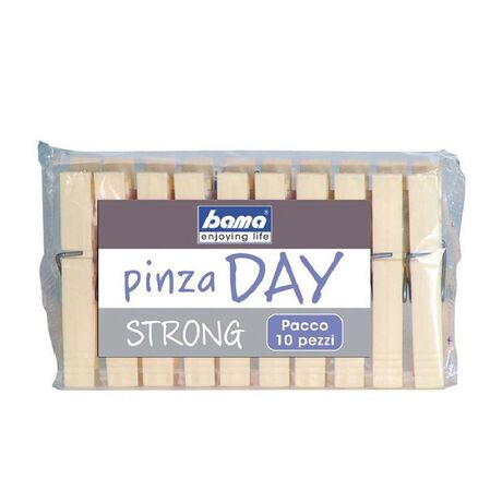 Μανταλάκια Πλαστικά Σετ 10τμχ 2x1.1x9cm Σομόν pinza DAY STRONG BAMA Ιταλίας