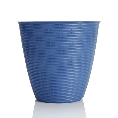 Κασπώ Στρογγυλό Πλαστικό με Σχέδιο Ψάθα Ø24x22cm Ραφ BAMA Ιταλίας