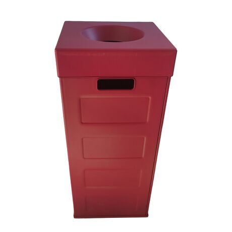 Κάδος Ανακύκλωσης 70lt 30x30x70cm Πλαστικός με Άνοιγμα στο Καπάκι Συναρμολογούμενος CUBO Full Color Κεράσι Ελλάδας