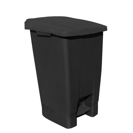 Κάδος Απορριμάτων 50lt 52x44xcm kg Πλαστικός Επαγγελματικός/Οικιακός με Ρόδες και Χειρολαβή Μαύρο - Μαύρο