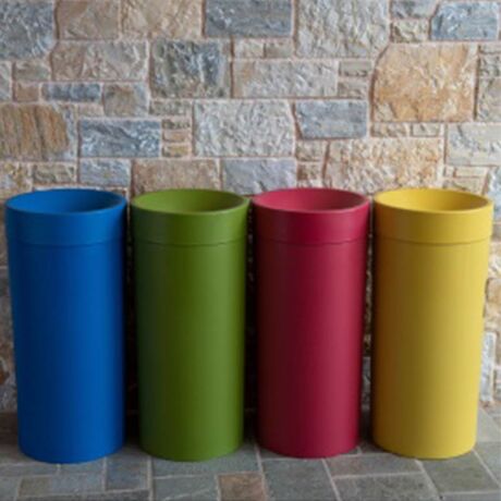 VIOMES Ελλάδας Κάδος Απορριμμάτων/Ανακύκλωσης 28lt Ø30x50cm Πλαστικός με Άνοιγμα Ø12.5cm στο Καπάκι Κεράσι