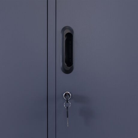 STEELEN Μεταλλική Ντουλάπα - Φοριαμός (Locker) 38x45x191cm 3 Θέσεων 22kg Πάχος 0.4mm 4 Ρυθμιζόμενα Πόδια Ανθρακί Ματ