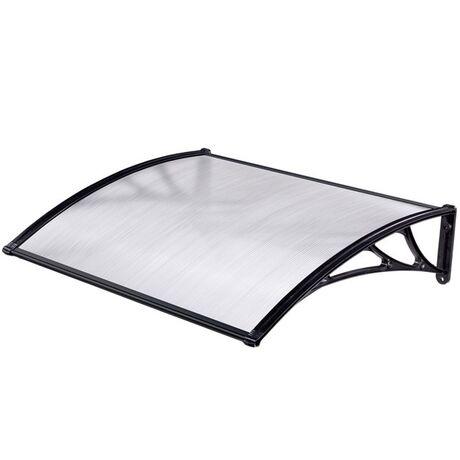 VESTA Στέγαστρο Πόρτας/Παραθύρου 150x120cm Πλαστικό ABS Αλουμίνιο Πάχους 1mm Πολυκαρμπονικό Πάνελ Πάχους 5mm 6.38kg Ανθρακί-Διάφανο