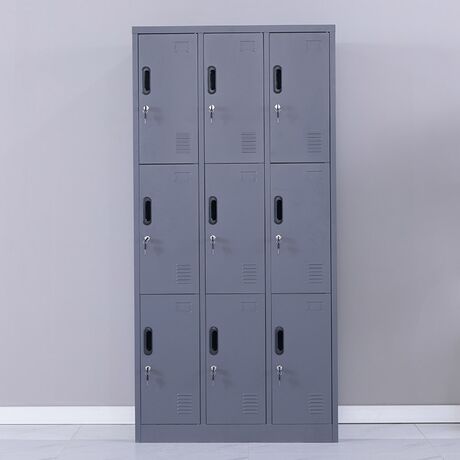STEELEN Μεταλλική Ντουλάπα - Φοριαμός (Locker) 90x45x185cm 9 Ντουλάπια Πάχος 0.4mm 50kg ΧΩΡΙΣ ΠΟΔΙΑ Ανθρακί Ματ