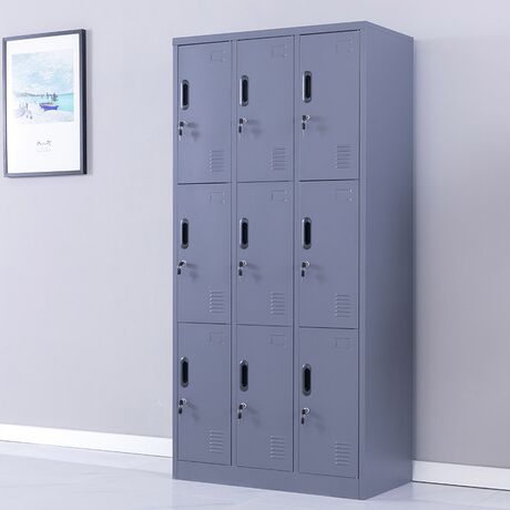 STEELEN Μεταλλική Ντουλάπα - Φοριαμός (Locker) 90x45x185cm 9 Ντουλάπια Πάχος 0.4mm 50kg ΧΩΡΙΣ ΠΟΔΙΑ Ανθρακί Ματ