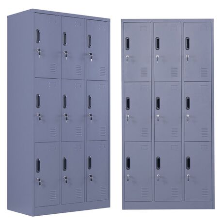 STEELEN Μεταλλική Ντουλάπα - Φοριαμός (Locker) 90x45x185cm 9 Ντουλάπια Πάχος 0.4mm 50kg ΧΩΡΙΣ ΠΟΔΙΑ Ανθρακί Ματ