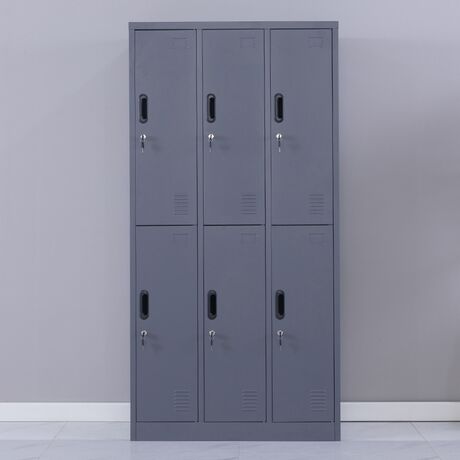 STEELEN Μεταλλική Ντουλάπα - Φοριαμός (Locker) 90x45x180cm 6 Ντουλάπια-12 Αποθηκευτικοί Χώροι Πάχος 0.6mm 48kg Χωρίς Πόδια Ανθρακί Ματ