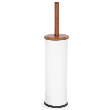 VESTA Πιγκάλ Κλειστό Ø8.5x36cm Μεταλλικό Λευκό με Καπάκι και Χειρολαβή Απομίμηση Ξύλου