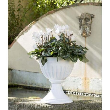 Ανθοστήλη/Γλάστρα Ø25x26.5cm Πλαστική Λευκή CALICE ALBA BAMA Ιταλίας