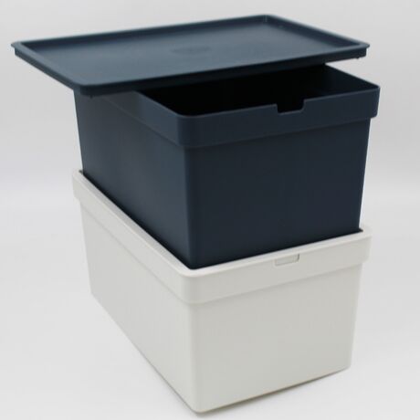 VIOMES Ελλάδας Κουτί Αποθήκευσης 28x18.5x13.5cm Πλαστικό 5lt Βάρος 0.25kg Γκρι/Μπλε Nova