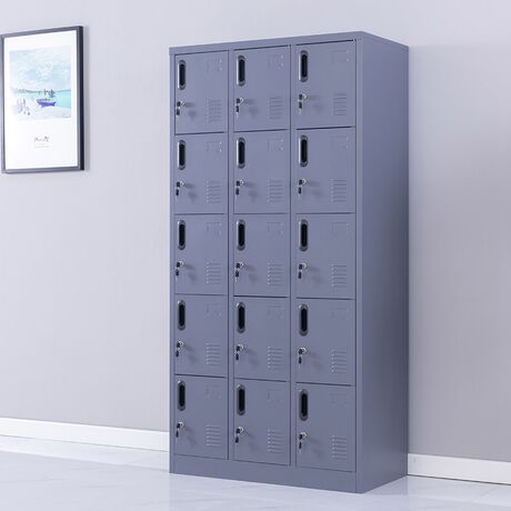 STEELEN Μεταλλική Ντουλάπα - Φοριαμός (Locker) 90x45x180cm 15 Ντουλάπια Πάχος 0.4mm ΧΩΡΙΣ ΠΟΔΙΑ 54kg Ανθρακί Ματ