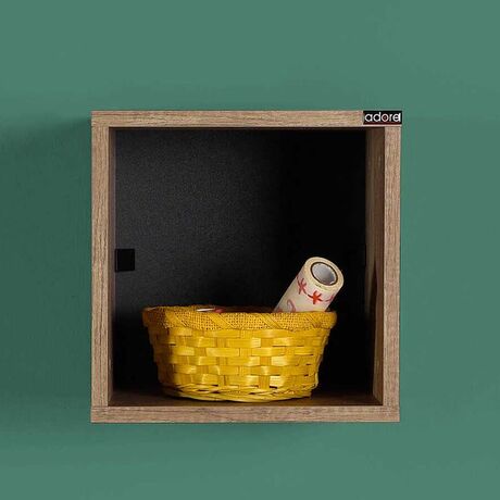 Ράφι Τοίχου Διακοσμητικό Κουτί 33x19x33cm Ξύλινο Tori 3.11kg RAF033TT