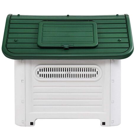 Σπίτι Σκύλου XXL 97.3x117x113cm 21.5kg Λευκό Πάγου-Πράσινο VESTA