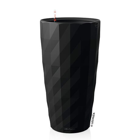 LECHUZA DIAMANTE 40 PREMIUM Ø40x75cm Αυτοποτιζόμενη με Δοχείο Φύτευσης Μαύρη Ματτ Γερμανίας
