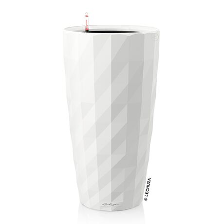 LECHUZA DIAMANTE 40 PREMIUM Ø40x75cm Αυτοποτιζόμενη με Δοχείο Φύτευσης Λευκή Matte Γερμανίας