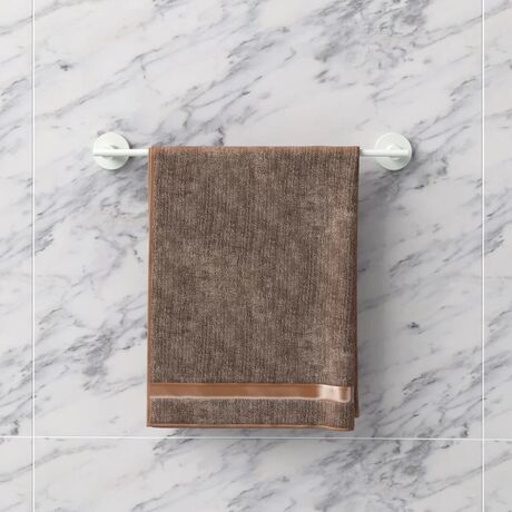 TEKNO-TEL Κρεμάστρα - Ράγα Πετσέτας Μπάνιου 47x6x5cm Αλουμινίου Επιτοίχια με Βίδες Λευκή Matte