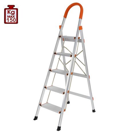 VESTA Σκαλοσκαμπό 5 Σκαλοπάτια 100% Αλουμινίου 53.5x101x168.5cm MAX Αντοχή Βάρους 150kg Βάρος 4.9kg EN131