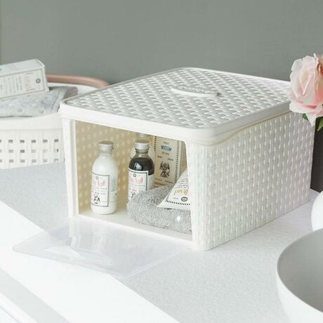 BAMA Ιταλίας Κουτί Αποθήκευσης 31x40x22cm Πλαστικό 20lt RATTAN Καφέ