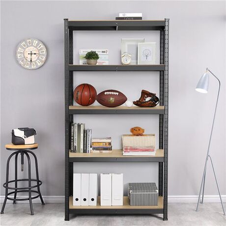 VESTA Μεταλλική Γαλβανιζέ Ραφιέρα Dexion 5όροφη 120x50x180cm με Μοριοσανίδες Πάχους 4mm 15.5kg Πάχος Δοκών 0.7mm MAX Αντοχή 875kg (175kg / Ράφι) Μαύρη