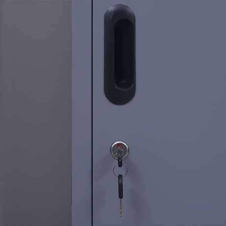 STEELEN Μεταλλική Ντουλάπα-Φοριαμός (Locker) 38x45x191cm Μονόφυλλη 23.5kg Πάχος 0.4mm Ανθρακί 2 Ράφια- 3 Αποθηκευτικοί Χώροι 4 Ρυθμιζόμενα Πόδια